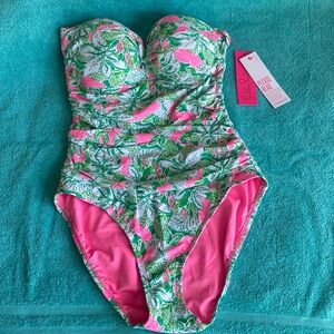 Lilly Pulitzer 🔥 NWT Flamenco One Piece synthetic size 8